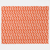 Leaf Stems - Weiß auf Orange Fleecedecke (Vorderseite (Horizontal))