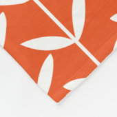 Leaf Stems - Weiß auf Orange Fleecedecke (Ecke)