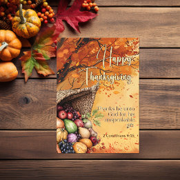 Leaf Sturm 2 Korinther 9:15 Glückwunsch Erntedankf Karte