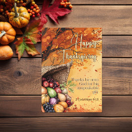 Leaf Sturm 2 Korinther 9:15 Glückwunsch Erntedankf Karte