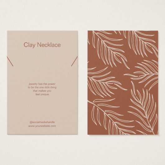 Leaf Terracotta Juwelier Necklace Display Card (Vorne & Hinten)
