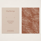 Leaf Terracotta Schmuck Earring Display Card (Vorne & Hinten)