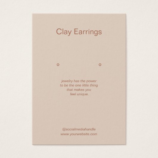 Leaf Terracotta Schmuck Earring Display Card (Vorderseite)