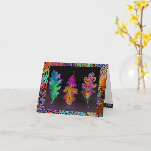 Leaf Trio Notecard Karte (Gelbe Blume)