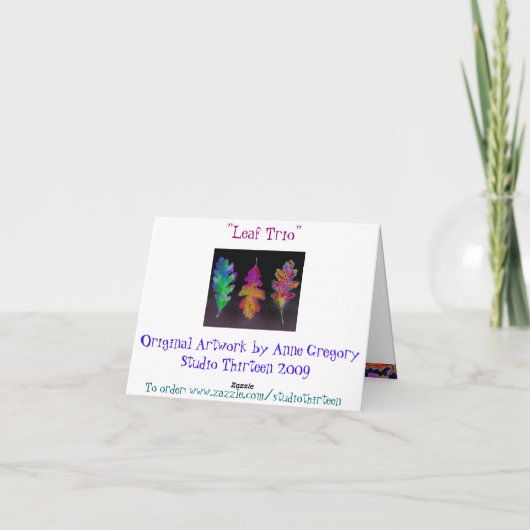 Leaf Trio Notecard Karte (Rückseite)