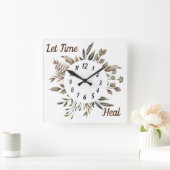 Leaf-Uhr der Leaf-Uhr der Time Heal Square gelasse Quadratische Wanduhr (Zuhause)