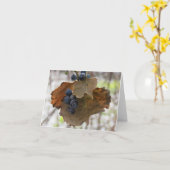 Leaf und Berrys of Blue - Blanke Grußkarte Karte (Gelbe Blume)