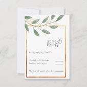 Leaf- und Bronzebrasse, Minimalistisch RSVP Karte (Vorderseite)