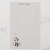 Leaf und Plume Elegantes Botanisches Geschirr Briefpapier (Vorderseite)