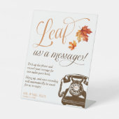 Leaf Us A Message Audio Guest Book Fall Wedding Sockelschild (Vorderseite)