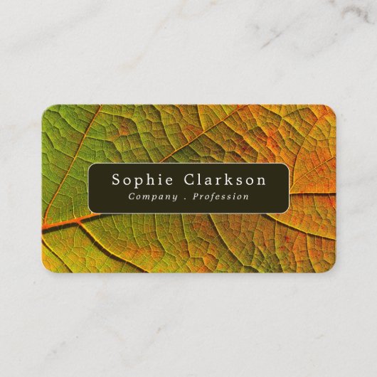 Leaf Veins, Rustic Visitenkarte (Vorderseite)