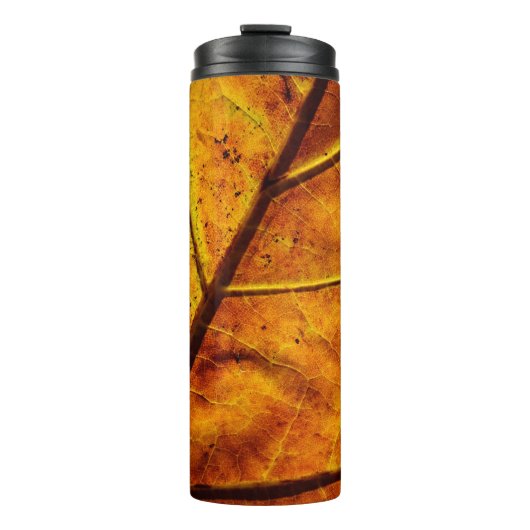Leaf-Venen fallen Textur Thermosbecher (Vorderseite)