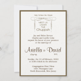 Leaf Verlasse Chuppah Jewish Hebrew Wedding Invite Einladung