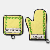 Leaf Vine Border von Kenneth Yoncich Ofenhandschuh & Topflappen-Set (Vorderseite)