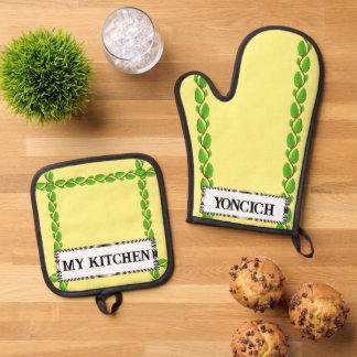 Leaf Vine Border von Kenneth Yoncich Ofenhandschuh & Topflappen-Set