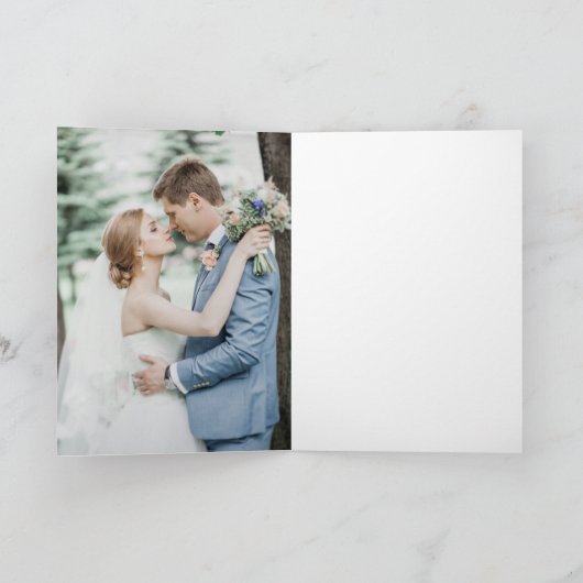 Leaf-Wappen mit/Bow Danke-Karte Ankündigung (Innenseite)