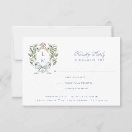 Leaf Wappen mit Bow Dankeskarte (Vorderseite)