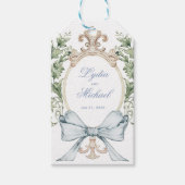 Leaf Wappen mit Bow | Hochzeit Geschenkanhänger (Vorderseite)