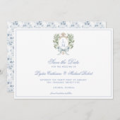 Leaf Wappen mit Bow Save The Date (Vorne/Hinten)