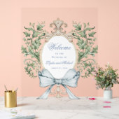 Leaf Wappen mit Bow Wedding Willkommen Acrylschild (Hochzeit)