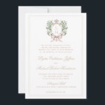 Leaf Wappen mit Tan Bow | Monogramm-Hochzeit Einladung<br><div class="desc">Diese zeitlose Einladung zur Monografie-Hochzeit bietet ein elegantes Wappen mit einem Bräunungsbogen und einem Bräunungstext,  in dem alle wichtigen Hochzeitsdetails verkündet werden.</div>