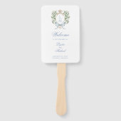 Leaf Wappen Monogram Wedding Program Fächer (Vorderseite)
