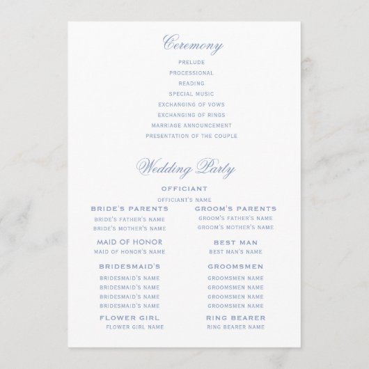 Leaf Wappen Monogram Wedding Program Programm (Rückseite)