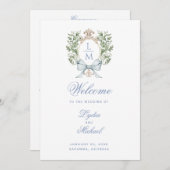 Leaf Wappen Monogram Wedding Program Programm (Vorne/Hinten)