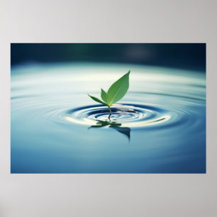 Leaf Wasser Ruhe Friedliche Natur Poster