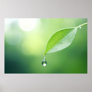 Leaf Wasser Tropfen Natur Stille Ruhe Poster