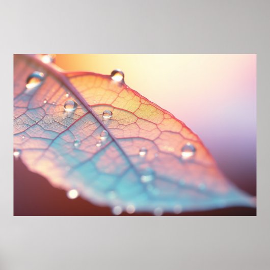 Leaf Wasser Tropfen Natur Stille Ruhe Poster (Vorne)