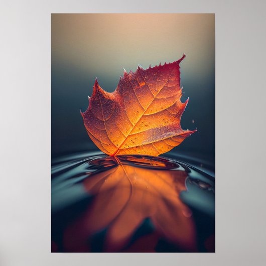 Leaf Wasserruhe Ruhige Natur Friedliche Jahreszeit Poster (Vorne)