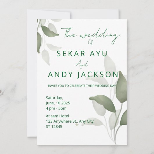 Leaf Wedding Einladung (Vorderseite)
