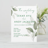 Leaf Wedding Einladung (Stehend Vorderseite)