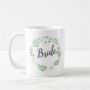 Leaf Wreath Botanische Vegetation   Braut Kaffeetasse