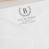 Leaf Wreath Initial Rücksendeadresse Briefmarke Permastempel