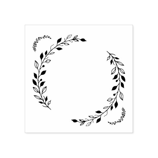 Leaf Wreath Rubber Briefmarke Gummistempel (Prägung)