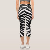 Leaf Zebra Stripes Stil Capri Leggings (Rückseite)