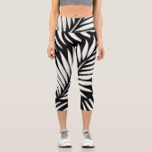 Leaf Zebra Stripes Stil Capri Leggings (Vorderseite)
