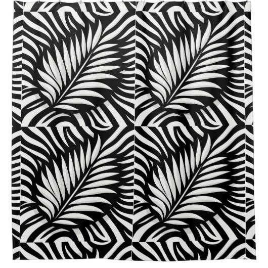 Leaf Zebra Stripes Stil Duschvorhang (Vorderseite)