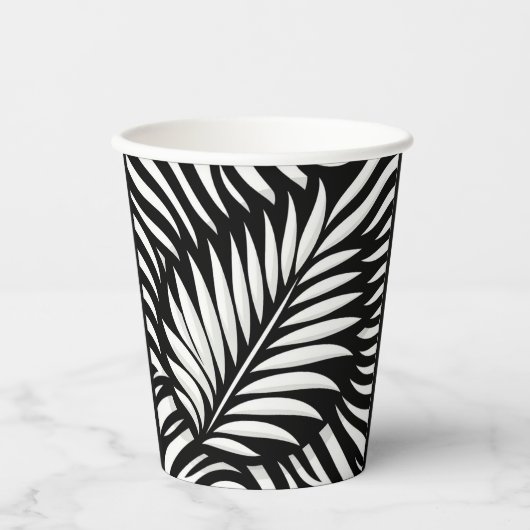 Leaf Zebra Stripes Stil Pappbecher (Vorderseite)