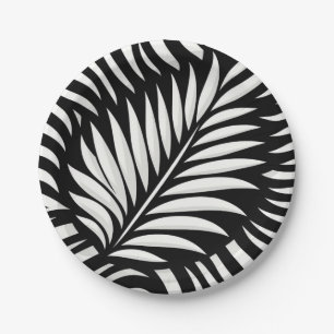 Leaf Zebra Stripes Stil Pappteller