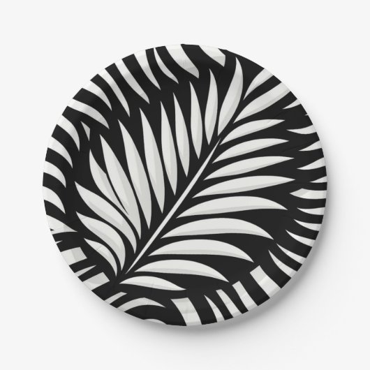 Leaf Zebra Stripes Stil Pappteller (Vorderseite)