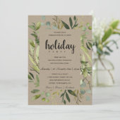 LEAFEN FRAME GREEN GRAY CORPORATE HOLIDAY PARTY EINLADUNG (Stehend Vorderseite)