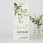 LEAFEN GOLD FOLIAGE WATERCOLOR VERLOBUNG EINLADUNG (Stehend Vorderseite)