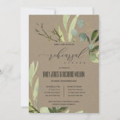 LEAFEN GREEN FOLIAGE WATERCOLOR PROBE DINNER EINLADUNG (Vorderseite)