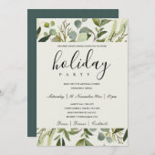 LEAFEN GREEN GOLD FOLIAGE CORPORATE HOLIDAY PARTEI EINLADUNG (Vorne/Hinten)