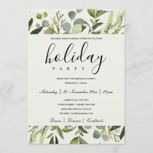 LEAFEN GREEN GOLD FOLIAGE CORPORATE HOLIDAY PARTEI EINLADUNG