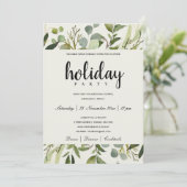 LEAFEN GREEN GOLD FOLIAGE CORPORATE HOLIDAY PARTEI EINLADUNG (Stehend Vorderseite)