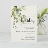 LEAFEN GREEN GOLD FOLIAGE CORPORATE HOLIDAY PARTEI EINLADUNG (Stehend Vorderseite)